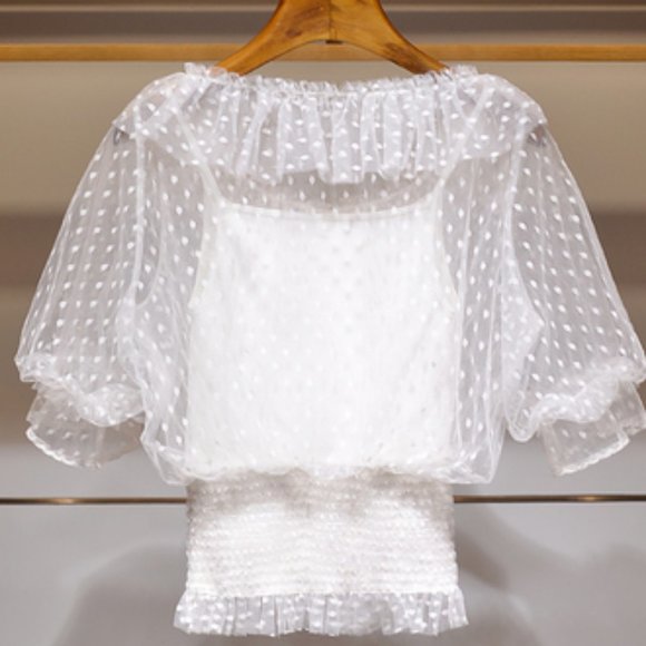 Bow bow point knitting false two pieces - Picture 2 of 4